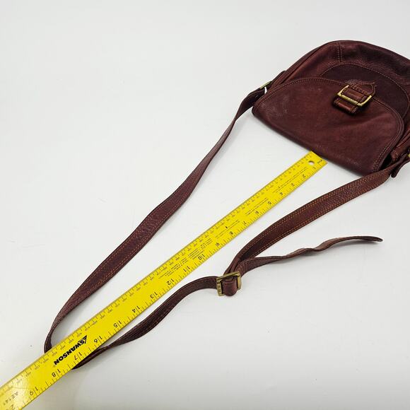 Vintage 80's David Dart Brown Pebbled Leather Crossbody Bag Purse Minimallist - Picture 13 of 16